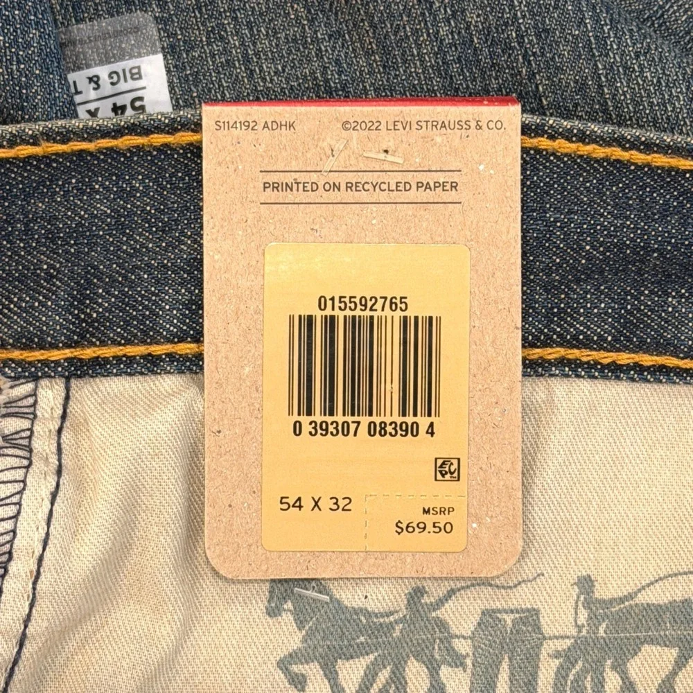 Levi's 559 Relaxed Straight Jeans Mens 54 x 32 Blue Big & Tall Denim **NEW**
